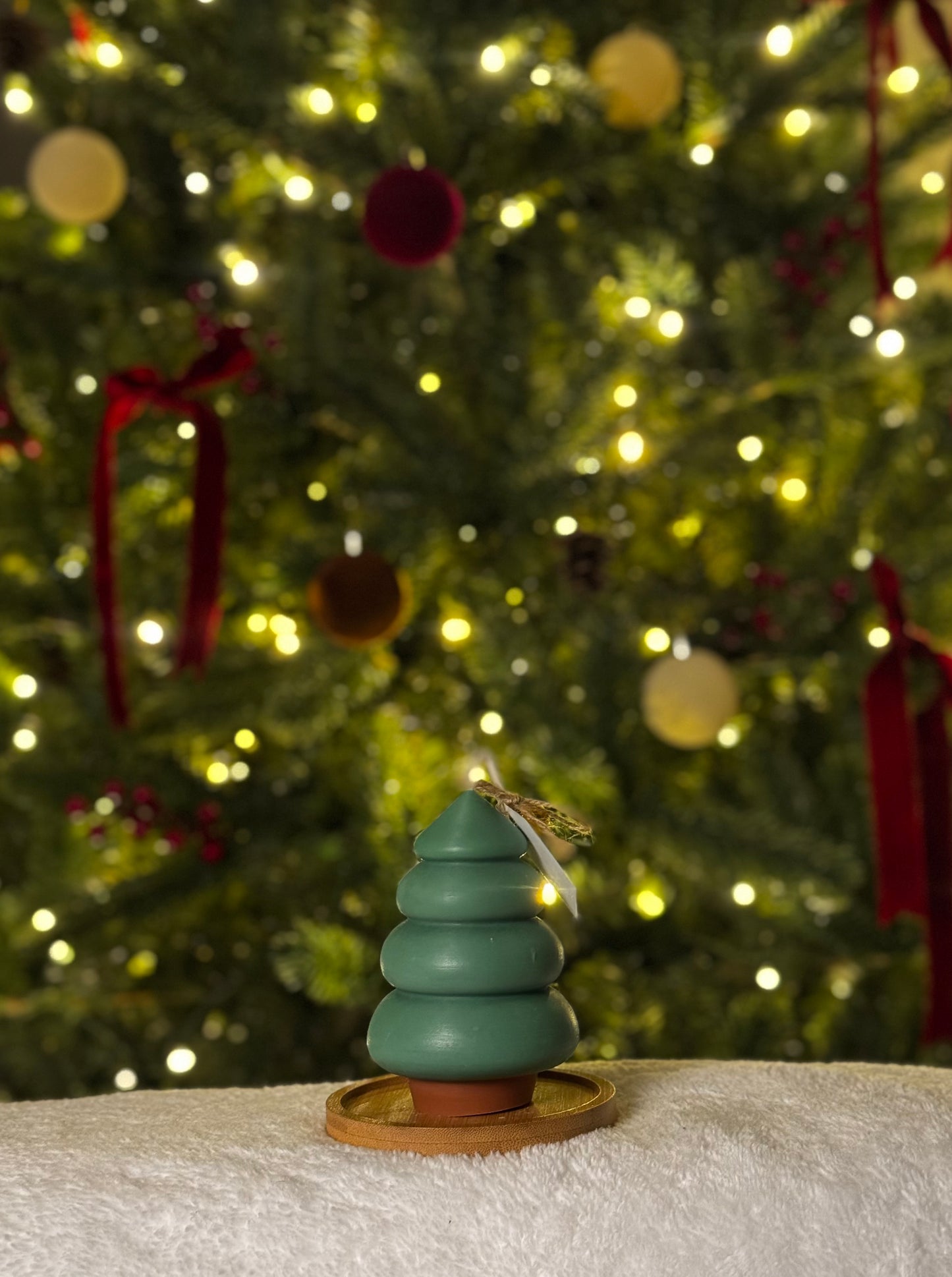 Cotton Christmas Tree Candle.